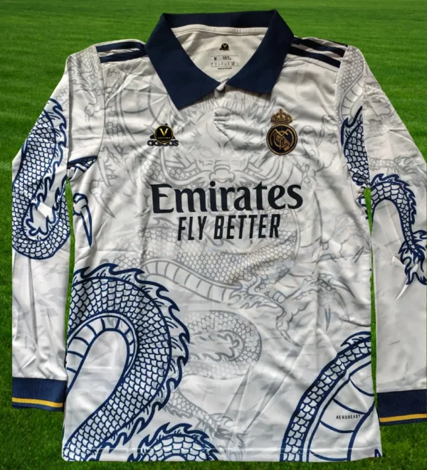 36-1 Real Madrid White Dragon Edition Full Sleeves Fan Version Jersey