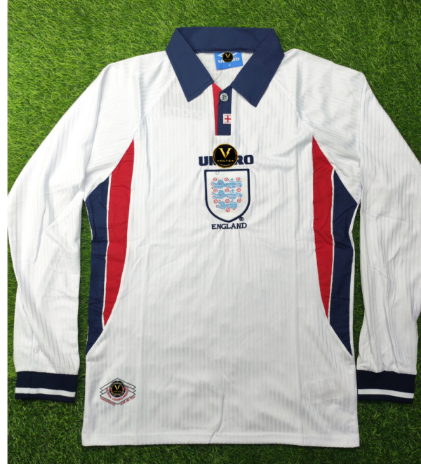 1 England Home 1998 Full Sleeves Authentic Retro Jersey