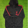 Liverpool Black Cotton Fleece Zipper Hoodie