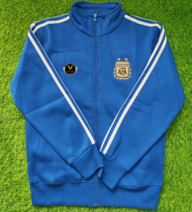 Argentina Two Star Blue Cotton Fleece Zipper