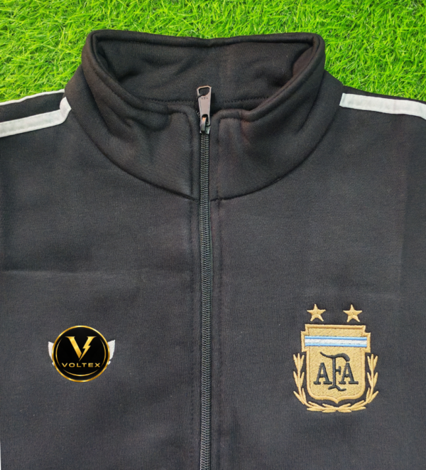 Argentina Two Star Black Cotton Fleece Zipper