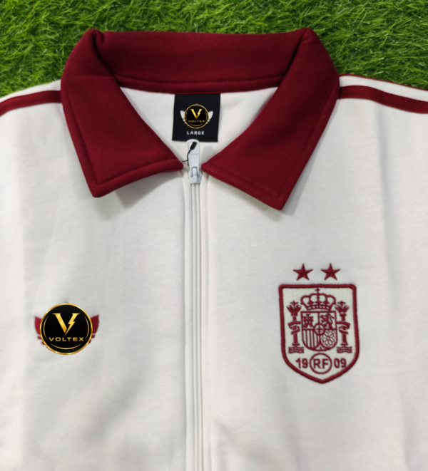 Spain Away 26 White Cotton Fleece Zipper
